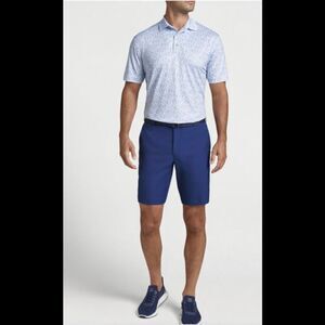Peter Millar Crown Sport Golf Shorts Blue Polyester Size 42